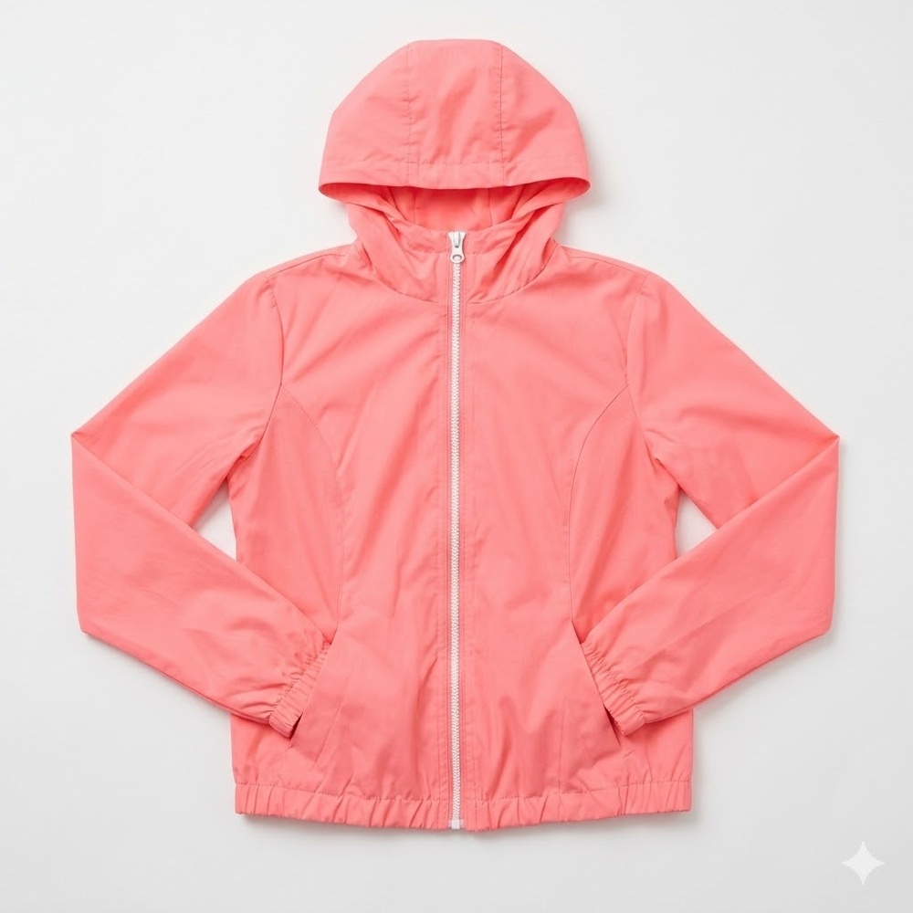 Neon Pink Spring Windbreaker Zip-Up